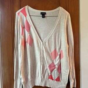 Lane Bryant pink and tan sweater